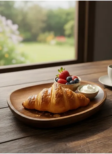 Wooden Tray For Serving Snacks, Coffee &amp; Breakfast (L26 × W20 × H2)cm