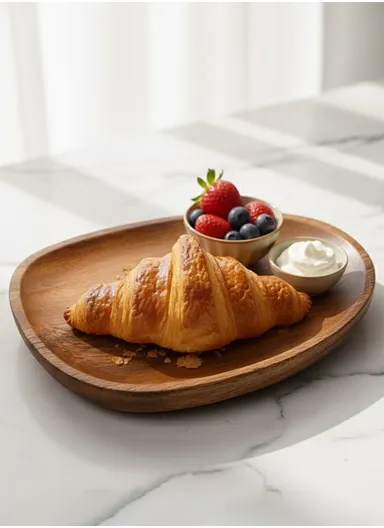 Wooden Tray For Serving Snacks, Coffee &amp; Breakfast (L26 × W20 × H2)cm