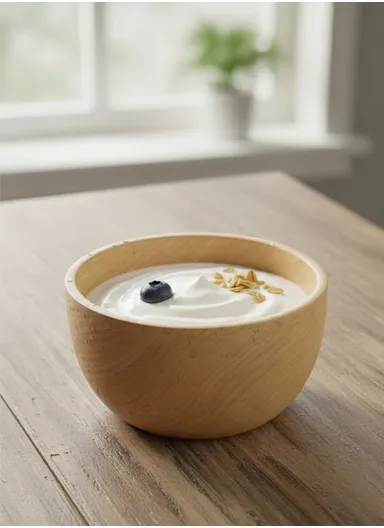 Eco-Friendly Natural Wooden Bowl Food-Safe, Durable &amp; Stackable Serving Bowl for Fruits, Salads &amp; Snacks (D10 x H6)cm - Small