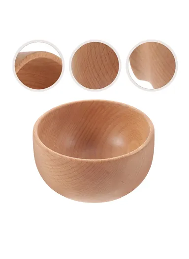 Eco-Friendly Natural Wooden Bowl Food-Safe, Durable &amp; Stackable Serving Bowl for Fruits, Salads &amp; Snacks (D12 x H6)cm - Medium