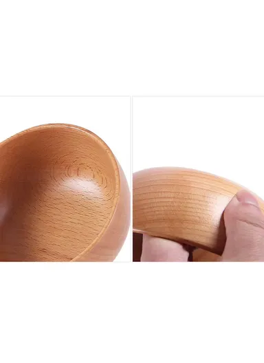 Eco-Friendly Natural Wooden Bowl Food-Safe, Durable &amp; Stackable Serving Bowl for Fruits, Salads &amp; Snacks (D12 x H6)cm - Medium