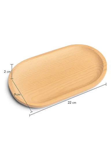 Wooden Serving Plate Durable, Eco-Friendly Oval Tray (L22×W9×H2cm)
