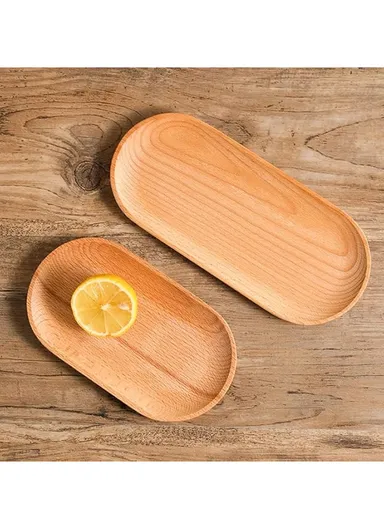 Wooden Serving Plate Durable, Eco-Friendly Oval Tray (L22×W9×H2cm)