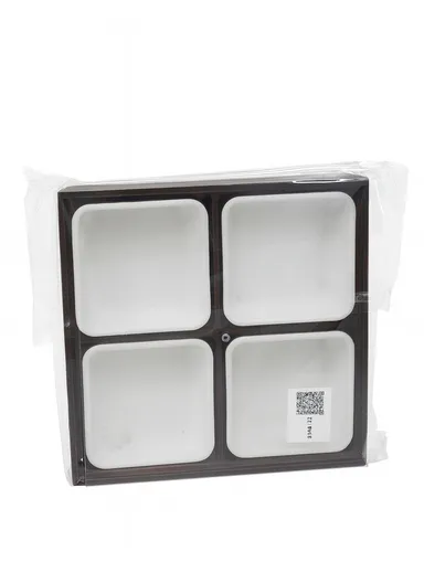 Bamboo Snack Serving Tray with Acrylic Lid, Divided Candy, Nut &amp; Dried Fruit Organizer – 4 Bowls