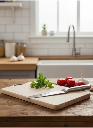 Wooden Cutting Board with Stainless Steel Handle, Non-Slip, Juice Groove, Durable &amp; Stylish Chopping &amp; Serving Board (L38 x W25 x H3)cm - Rectangle