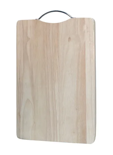 Wooden Cutting Board with Stainless Steel Handle, Non-Slip, Juice Groove, Durable &amp; Stylish Chopping &amp; Serving Board (L38 x W25 x H3)cm - Rectangle