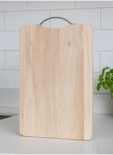 Wooden Cutting Board with Stainless Steel Handle, Non-Slip, Juice Groove, Durable &amp; Stylish Chopping &amp; Serving Board (L38 x W25 x H3)cm - Rectangle