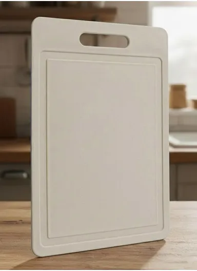 Multi-Function BPA-Free PP Cutting Board – 8mm Thick, Reversible Chopping Board for Fruits, Vegetables &amp; Meat, Anti-Cross Contamination Design - Greige