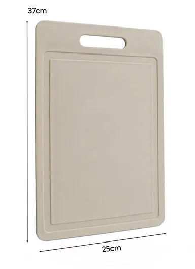 Multi-Function BPA-Free PP Cutting Board – 8mm Thick, Reversible Chopping Board for Fruits, Vegetables &amp; Meat, Anti-Cross Contamination Design - Greige