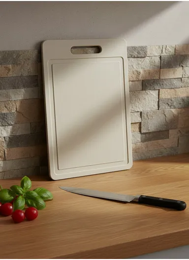 Multi-Function BPA-Free PP Cutting Board – 8mm Thick, Reversible Chopping Board for Fruits, Vegetables &amp; Meat, Anti-Cross Contamination Design - Greige