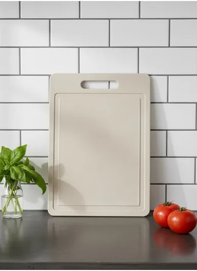 Multi-Function BPA-Free PP Cutting Board – 8mm Thick, Reversible Chopping Board for Fruits, Vegetables &amp; Meat, Anti-Cross Contamination Design - Greige