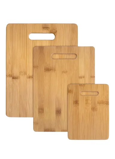 3Pcs Bamboo Cutting Board Set, Double-Sided, Juice Groove, Scar &amp; Odor-Resistant Kitchen Boards