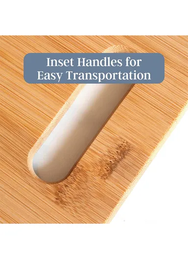 3Pcs Bamboo Cutting Board Set, Double-Sided, Juice Groove, Scar &amp; Odor-Resistant Kitchen Boards