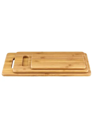 3Pcs Bamboo Cutting Board Set, Double-Sided, Juice Groove, Scar &amp; Odor-Resistant Kitchen Boards