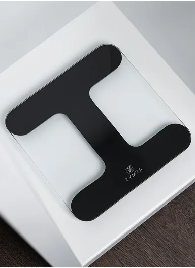 Bathroom Scale for Body Weight, Highly Accurate Digital Scale with Transparent and Slim Tempered Glass, Clear LCD Display, Batteries Included, Measures Weight up to 400 lb, Black