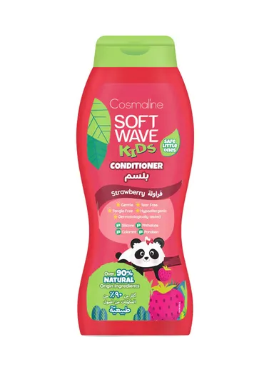 400ml Kids Conditioner, Strawberry Scented, Naturally Derived Formula for Soft, Smooth &amp; Easy-to-Comb Hair