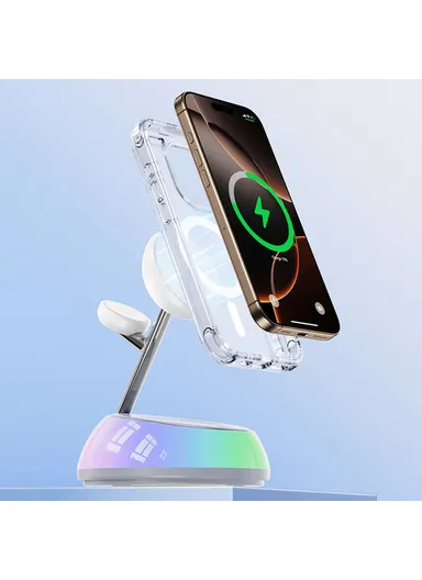 3 in 1 Wireless Charging Station Phone Watch Earphone Magnetic Wireless Charger with Night Light