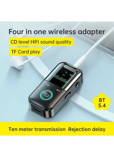 GT69 Bluetooth-compatible 5.4 Transmitter Receiver 2-In-1 Audio Adapter AUX Connector