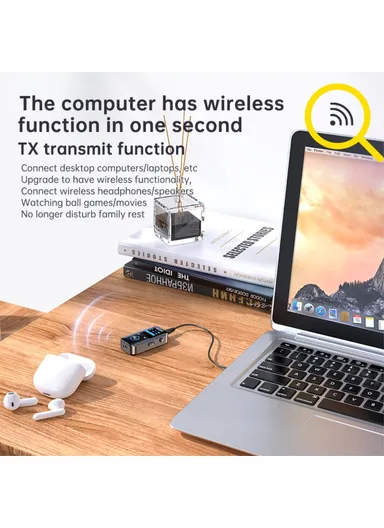GT69 Bluetooth-compatible 5.4 Transmitter Receiver 2-In-1 Audio Adapter AUX Connector