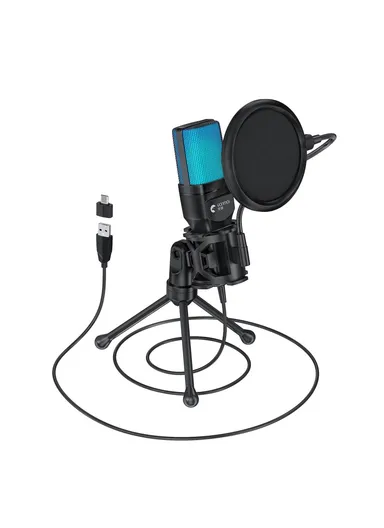 Computer Gaming Microphone USB Condenser Desktop Mic with RGB Light SF-777R 