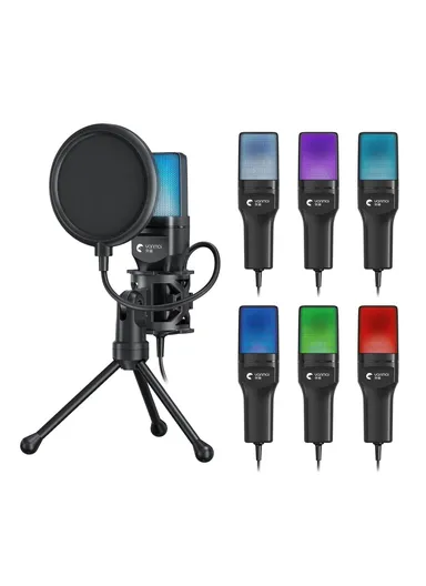 Computer Gaming Microphone USB Condenser Desktop Mic with RGB Light SF-777R 