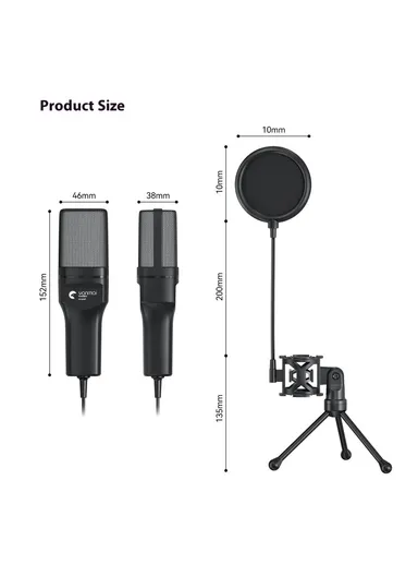 Computer Gaming Microphone USB Condenser Desktop Mic with RGB Light SF-777R 