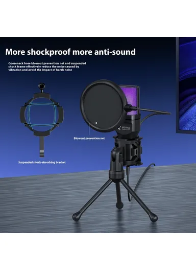 Computer Gaming Microphone USB Condenser Desktop Mic with RGB Light SF-777R 