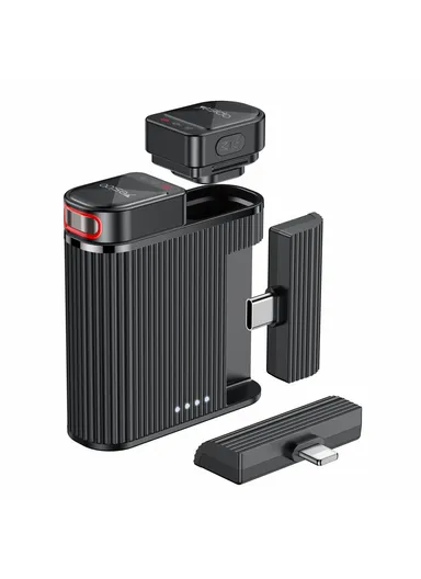 2 in 1 Button Clip-On Microphone 100m Range Wireless Lavalier Mic Set KR19