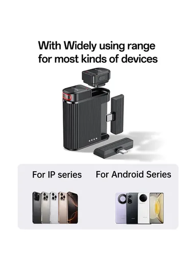 2 in 1 Button Clip-On Microphone 100m Range Wireless Lavalier Mic Set KR19