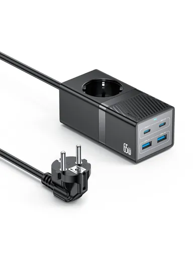 65W GaN Power Strip USB-C USB-A Desktop Fast Charging Station - EU Plug