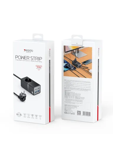 40W GaN Power Strip USB-C USB-A Desktop Fast Charging Station - EU Plug
