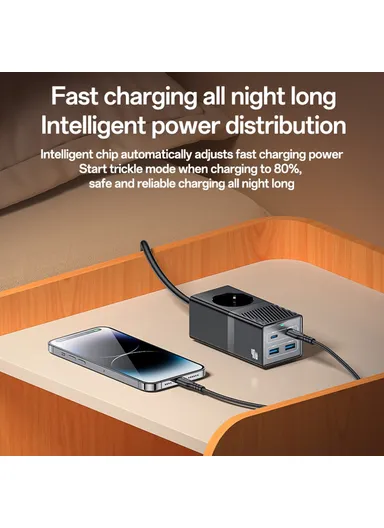 40W GaN Power Strip USB-C USB-A Desktop Fast Charging Station - EU Plug