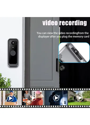 2.4G Point to Point 4 Inch Visual Intercom Doorbell PIR Motion Detection Night Vision Wireless Video Door Phone SY-30