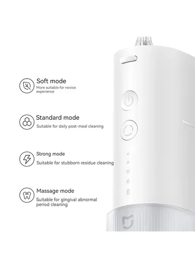 200ml 2200mAh Rechargeable Electric Water Flosser, 4 Gears Teeth Cleaning Oral Irrigator Water Flosser MIJIA MEO704 F400 - White