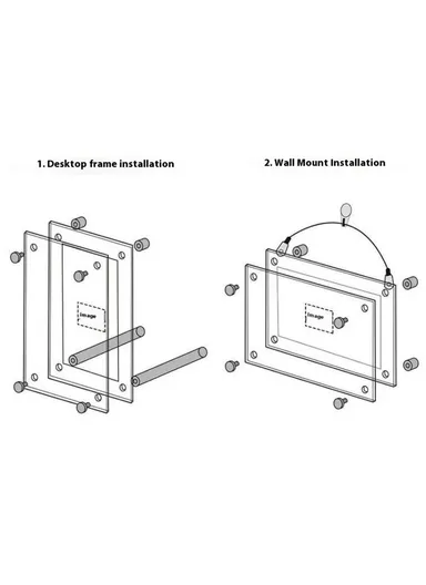 4 x 6 Inch Wall Hanging Acrylic Photo Frame Multipurpose Crystal Clear Desktop Display Stand