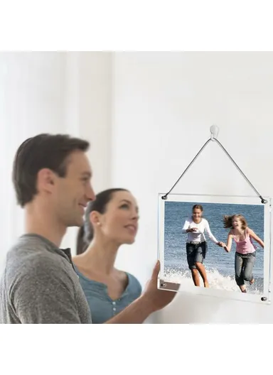 A4 Size Wall Hanging Acrylic Photo Frame Multipurpose Crystal Clear Desktop Display Stand