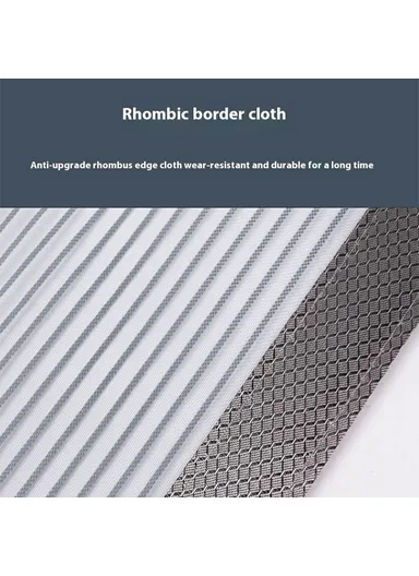 100 x 210cm Magnetic Screen Door for Bedroom Patio Mosquito Mesh Curtain No Drill Installation - Grey Stripe