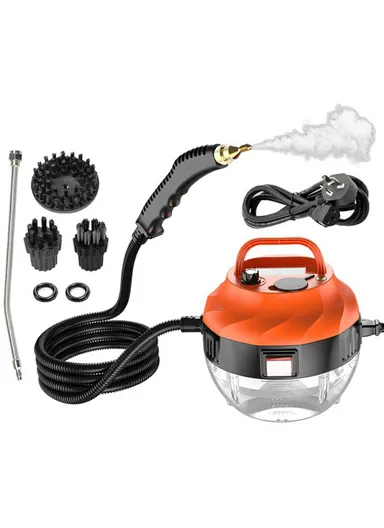 High Pressure Steam Cleaner Kitchen Bathroom Tile Air Conditioner Grease Removal Steam Cleaning Machine, 220V EU Plug - Orange &amp; Black