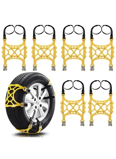 6Pcs Winter Car Tire Snow Chains Anti Skid Automotive Tire Wheels Chains Safety Traction Chains