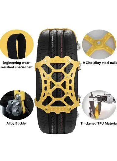 6Pcs Winter Car Tire Snow Chains Anti Skid Automotive Tire Wheels Chains Safety Traction Chains