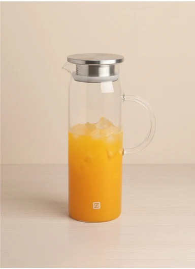 1200ML Glass Carafe with Stainless Steel Filter Lid Borosilicate Glass | Heat-Resistant | Non-Drip Spout