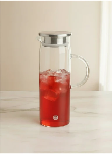 1200ML Glass Carafe with Stainless Steel Filter Lid Borosilicate Glass | Heat-Resistant | Non-Drip Spout