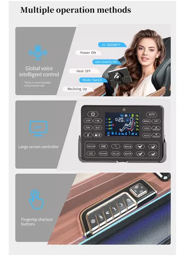 120W Full Body Zero Gravity 3D Massage Chair with SL Track, Thai Stretch, AI Voice Control, Heat Therapy, Bluetooth Speakers &amp; Airbag Massage L39 