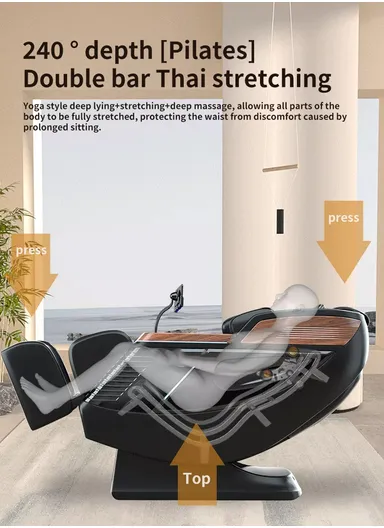 120W Full Body Zero Gravity 3D Massage Chair with SL Track, Thai Stretch, AI Voice Control, Heat Therapy, Bluetooth Speakers &amp; Airbag Massage L39 