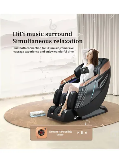 120W Full Body Zero Gravity 3D Massage Chair with SL Track, Thai Stretch, AI Voice Control, Heat Therapy, Bluetooth Speakers &amp; Airbag Massage L39 