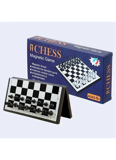 Magnetic Folding Chess Set for Kids Portable Travel Board Game with Magnetic Pieces
