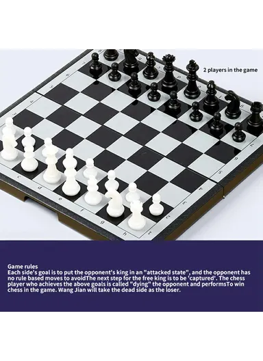Magnetic Folding Chess Set for Kids Portable Travel Board Game with Magnetic Pieces