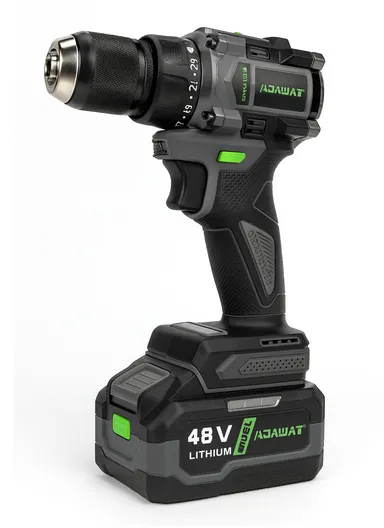 2-IN-1 48V Cordless Brushless Power Tool Kit Impact Wrench + Screwdriver Drill with 2 Rechargeable Batteries &amp; Plastic Storage Case WT450+WT21