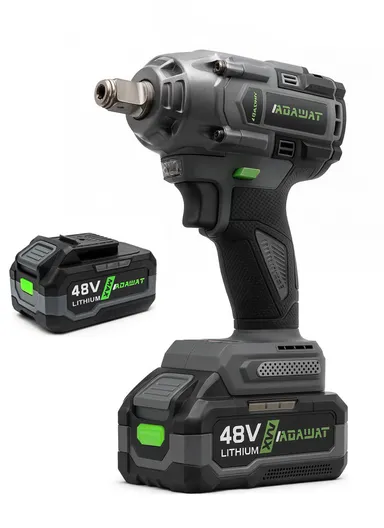 1/2 Inch 48V 680N.m Cordless Brushless Impact Wrench with 2 Rechargeable Batteries &amp; Plastic Storage Case WT680