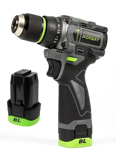 18V Cordless Brushless Electric Drill Screwdriver with 2 Rechargeable Batteries &amp; Plastic Storage Case WT18